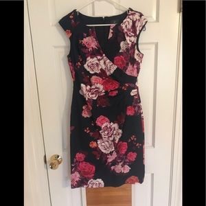 Adrianna Papell Navy Floral Dress